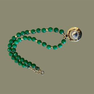 Green Canadian Jade Gemstone Statement Necklace